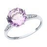 Кольцо из серебра с аметистом и фианитами (Арт.94-310-02040-2)
