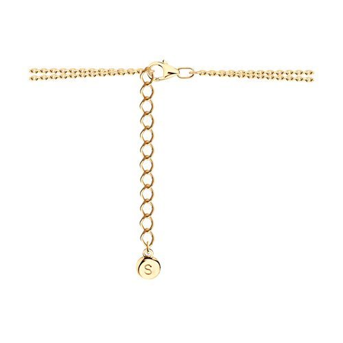 Колье из золочёного серебра с фианитами «Стрела Амура» SOKOLOV (арт.9307)