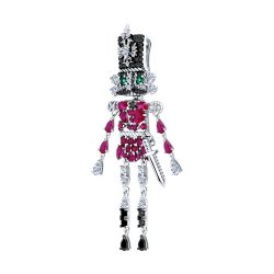 Серьга из серебра с корундами и фианитами (Арт.94170333)