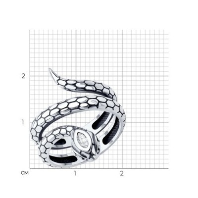 Кольцо из серебра с фианитом «Таинственный Змей» Соколов (арт.95010243)