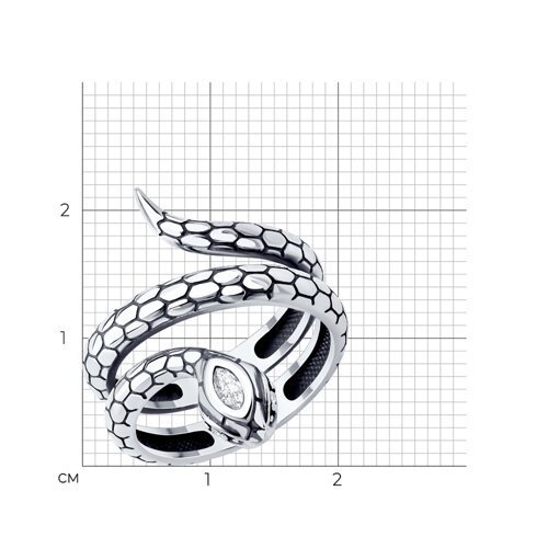 Кольцо из серебра с фианитами (Арт.95010243)