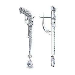 Серьги из серебра с фианитами (Арт.94026411)