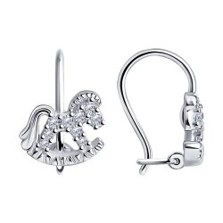 Серьги из серебра с фианитами (Арт.94-120-00988-1)