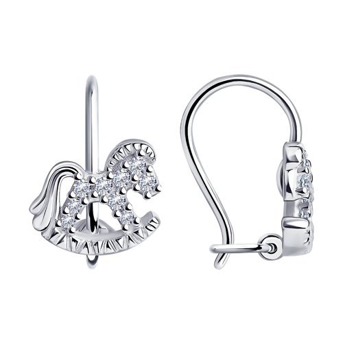 Серьги из серебра с фианитами (Арт.94-120-00988-1)