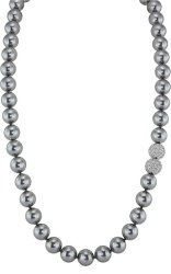 Ожерелье из серебра с жемчугом и кристаллом swarovski (Арт.32l-sk-30)