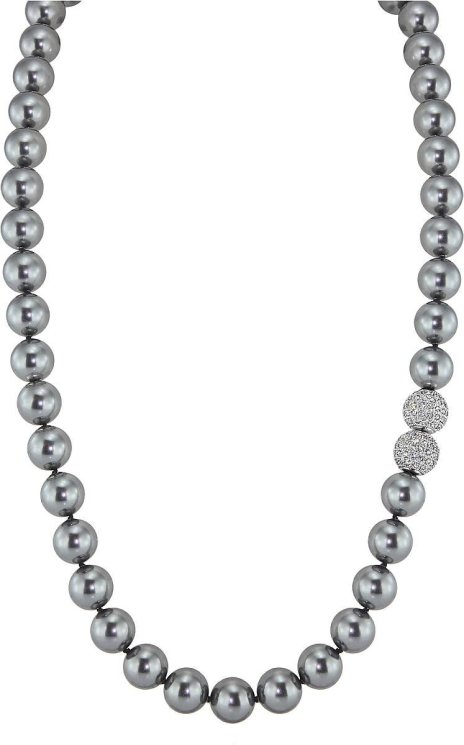 Ожерелье из серебра с жемчугом и кристаллом swarovski (Арт.32l-sk-30)