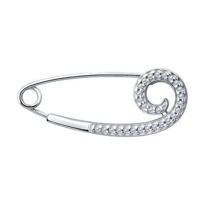 Брошь из серебра с фианитами (Арт.94-140-00560-1)