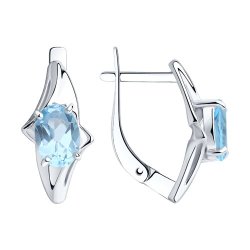 Серьги из серебра с топазами (Арт.94-320-00587-1)