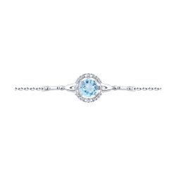 Браслет из серебра с топазом и фианитами (Арт.94-350-00679-1)