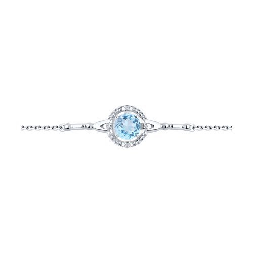 Браслет из серебра с топазом и фианитами (Арт.94-350-00679-1)