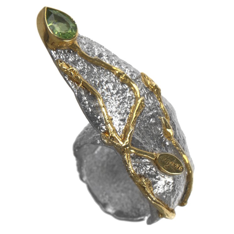 Серебряное кольцо BEAVERS с хризолитом 1216h