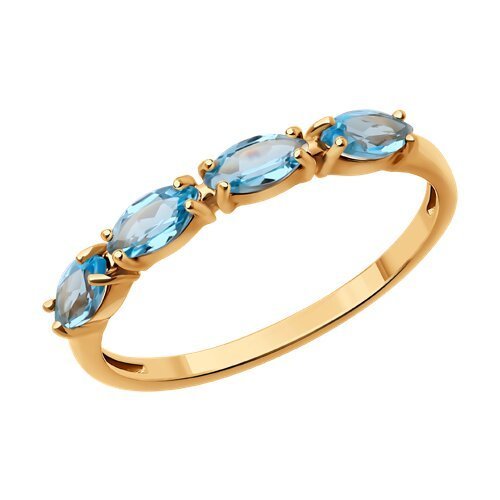 Кольцо золото с топазом «Небесный акцент» Соколов (арт.2152)