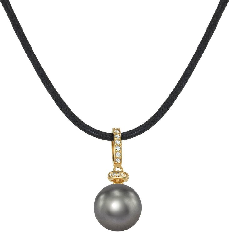Кулон из серебра с жемчугом и кристаллом swarovski (Арт.abp-2-12-31-g)