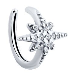 Серьга из серебра с фианитами (Арт.94170308)