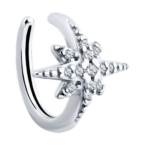 Серьга из серебра с фианитами (Арт.94170308)