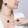 Кольцо из серебра с жемчугом и эмалью «Пылающий мак» Соколов (арт.94013133)