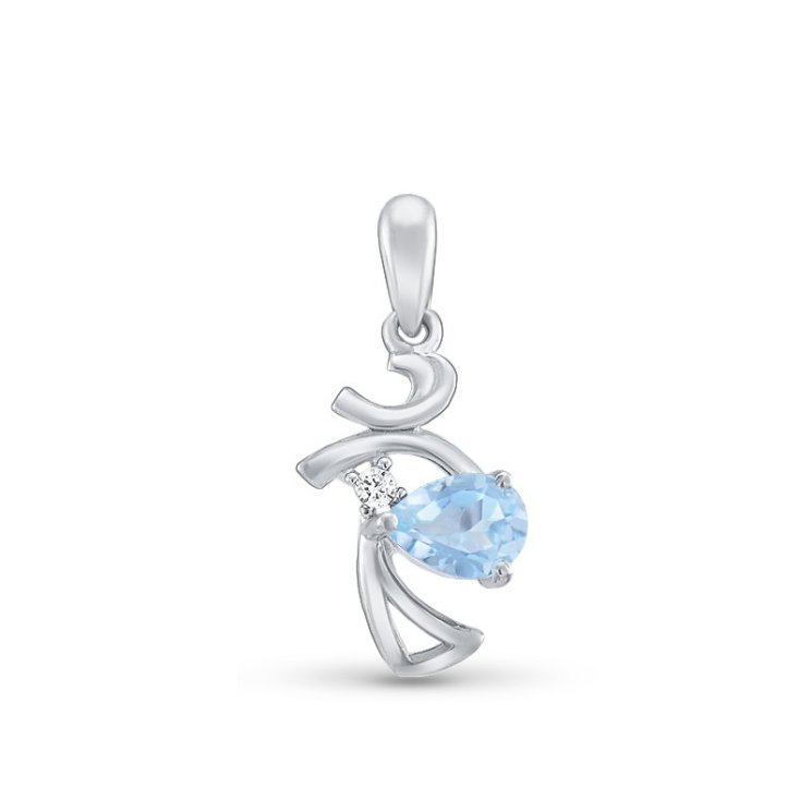 Подвеска Серебряные крылья (Арт.23knys1822-155_topaz_kubcirkonii)