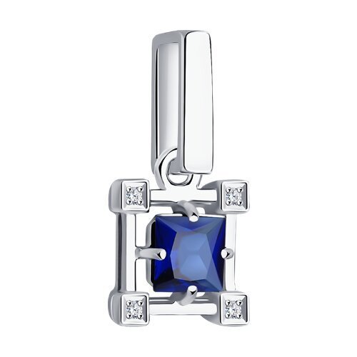 Подвеска из белого золота с бриллиантами и сапфиром (Арт.52-230-01717-1)