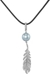 Кулон из серебра с жемчугом и кристаллом swarovski (Арт.cbp-4-36-27-s)
