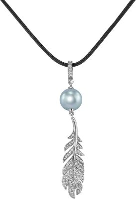 Кулон из серебра с жемчугом и куб. цирконием (Арт.cbp-4-36-27-s)