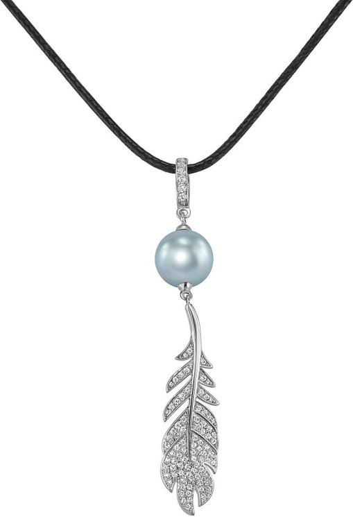 Кулон из серебра с жемчугом и кристаллом swarovski (Арт.cbp-4-36-27-s)