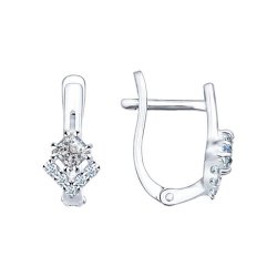 Серьги из серебра с фианитами (Арт.94021752)
