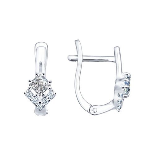 Серьги из серебра с фианитами (Арт.94021752)