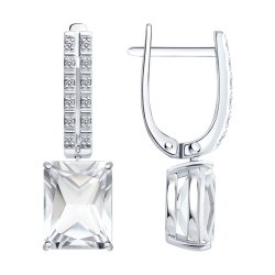 Серьги золотые пробы 585 с горным хрусталем (Арт.72-00515-3)