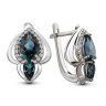 Серьги из золота с бриллиантом и топазом Русские Самоцветы (Арт.88752)