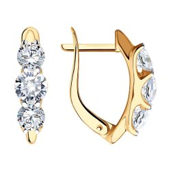 Серьги из золота с фианитами (Арт.027115)