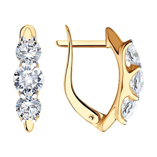 Серьги из золота с фианитами (Арт.027115)
