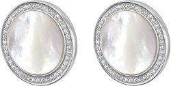 Серьги из серебра с жемчугом и куб. цирконием Русские Самоцветы (Арт.fpo-s3-15-w-s)