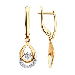 Серьги из золота с фианитами (Арт.028236)