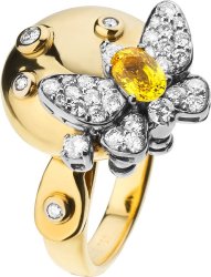 Кольцо из золота с бриллиантом и сапфиром (Арт.rg_5203_y05_54_1177)