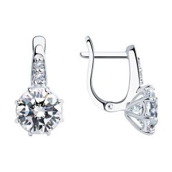 Серьги из серебра с фианитами (Арт.94025667)