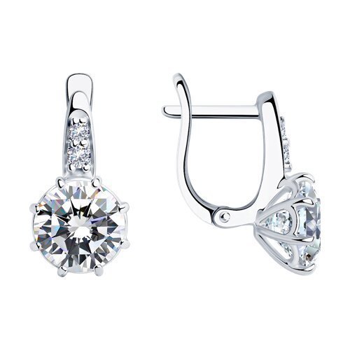 Серьги из серебра с фианитами (Арт.94025667)