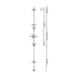 Серьги из серебра с фианитами (Арт.94025783)