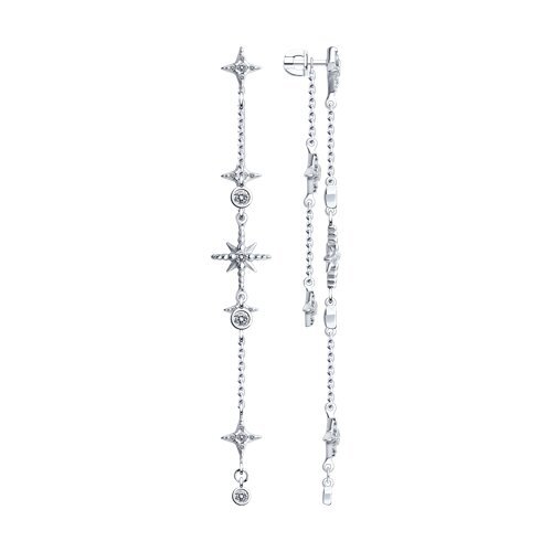 Серьги из серебра с фианитами (Арт.94025783)