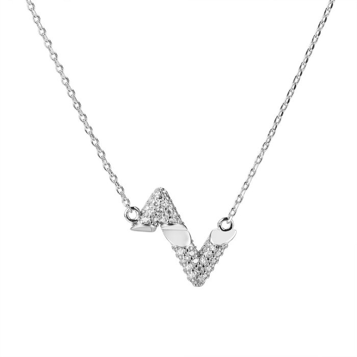Ожерелье из серебра с фианитом (Арт.cz-n03878-x-w-x-x-w)