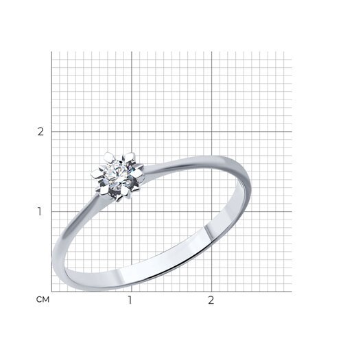 Помолвочное кольцо из белого золота с бриллиантом (Арт.1010531)