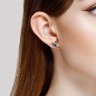 Серьги пусеты золотые пробы 585 с топазом (Арт.727080)
