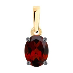 Подвеска из золочёного серебра с гранатом (Арт.92030822)