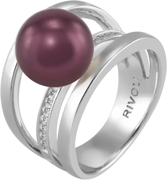 Кольцо из серебра с жемчугом и куб. цирконием (Арт.ahr-1-10-18-s)