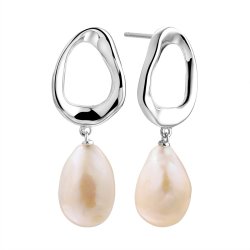 Серьги из серебра с жемчугом (Арт.pi-e423-12-x-w-pn-x-x)