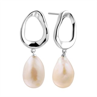 Серьги серебряные с жемчугом «Baroque Elegance» Fresh Jewelry (арт.PI-E423-12-X-W-PN-X-X)