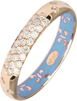 Кольцо из золота с бриллиантом и эмалью (Арт.k7hl17pg)