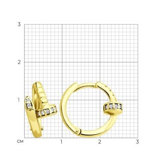 Серьги из золоченого серебра с фианитами «Золотой акцент» SOKOLOV (арт.9302)
