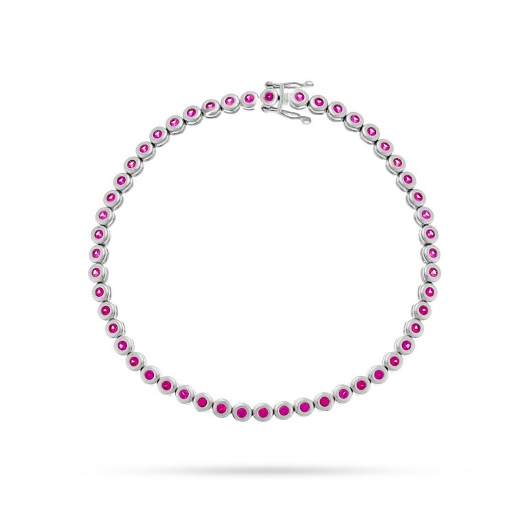 Браслет из серебра с корундом (Арт.sl-b01509-x-w-r-x-x)