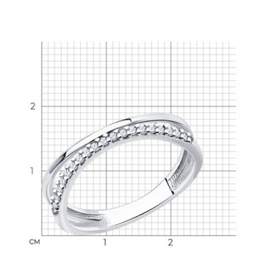 Кольцо из серебра с фианитами «Линия сияния» SOKOLOV (арт.94-110-01513-2)