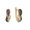 Серьги золотые с бриллиантами и цаворитами «Танец огня» Myjewels (арт.E29293R_SR_DN_TV_YG)
